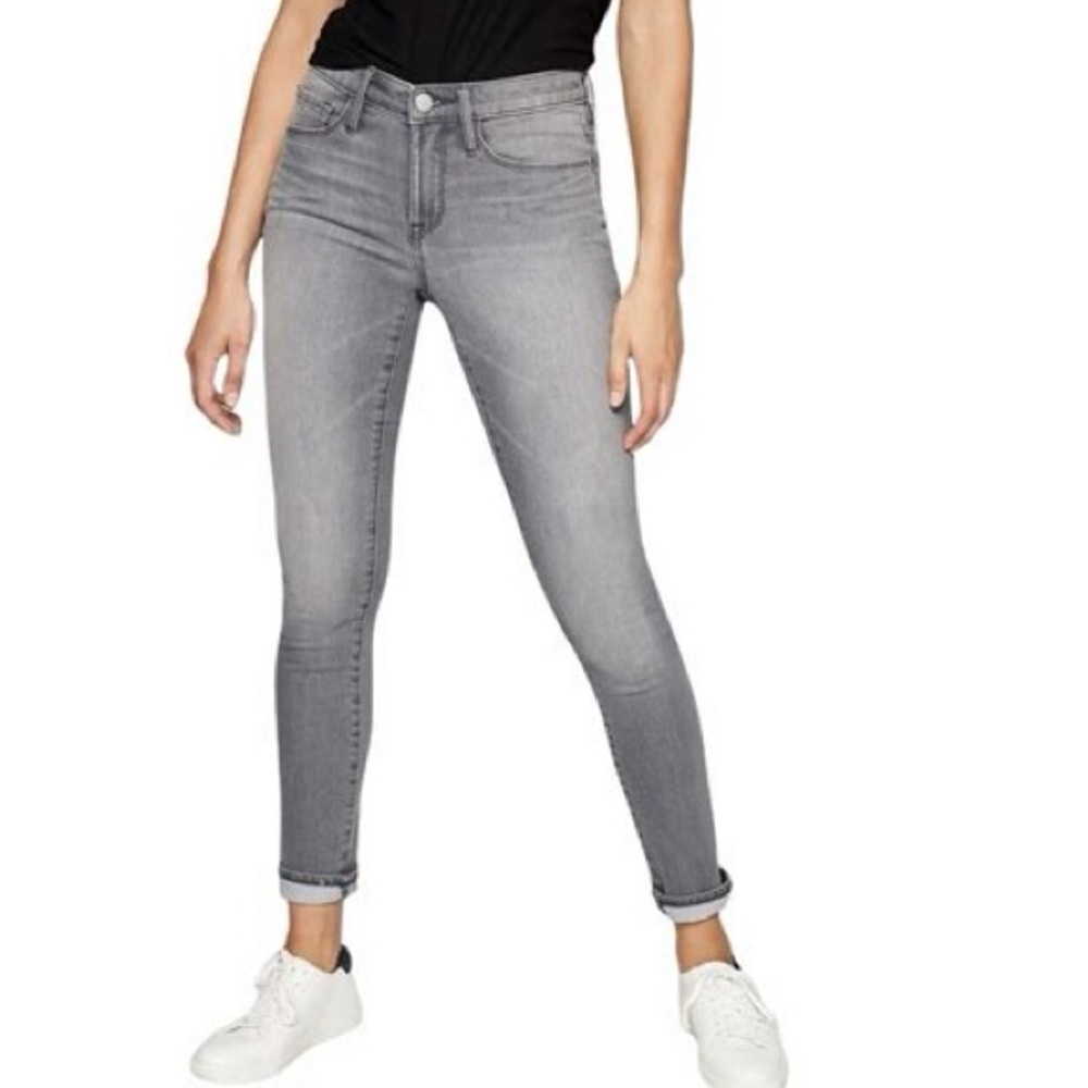 Athleta Sculptek Skinny Jeans – Gray Skinny High‑Rise, Size 6